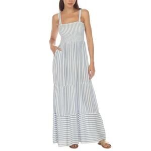 Raviya Women's Tiered Striped Dress Cover-Up In Chambray Stripe